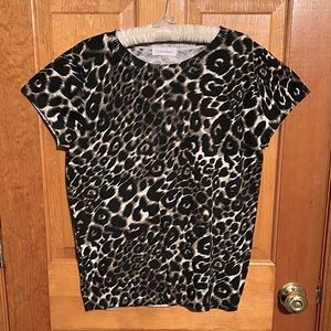 Calvin Klein Animal Print Knit Top LARGE